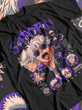 Gojo Satoru Jujutsu Kaisen Anime Graphic Tee Unisex Cotton T-Shirt NWT
